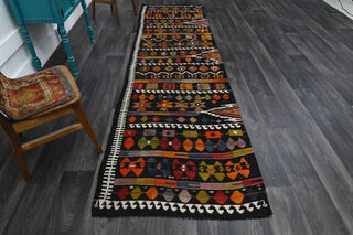 Vintage Cacim Kilim Runner Rug - Thumbnail