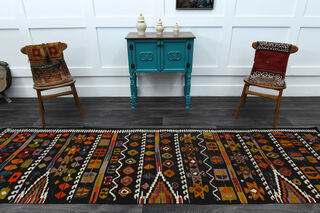 Vintage Cacim Kilim Runner Rug - Thumbnail