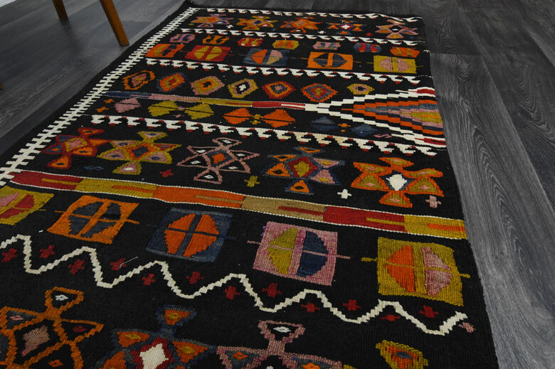 Vintage Cacim Kilim Runner Rug