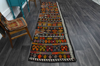 3x12 Turkish Kilim Runner Rug - Thumbnail