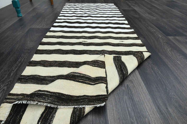 Striped Turkish Kilim Runner Rug