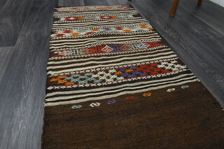 Turkish Kilim Runner Rug Ikat - Thumbnail