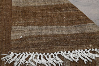 Turkish Brown Kilim Wide Runner Rug - Thumbnail