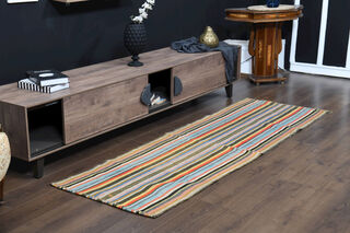 Turkish Striped Kilim Rug - Thumbnail