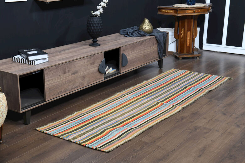 Turkish Striped Kilim Rug