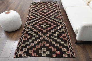 Brown Turkish Runner Rug - Thumbnail