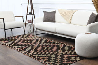 Brown Turkish Runner Rug - Thumbnail