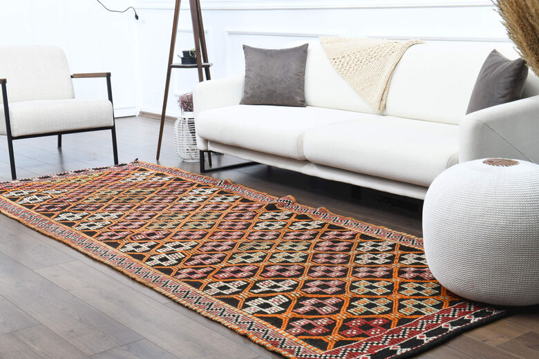 Turkish Ikat Design Runner Rug