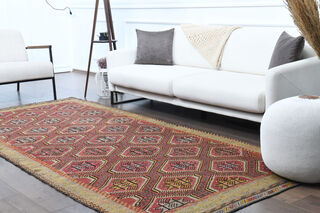 Vintage Turkish Wide Runner Rug - Thumbnail