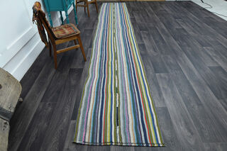 Turkish Runner Rainbow Kilim - Thumbnail