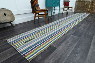 Turkish Runner Rainbow Kilim - Thumbnail