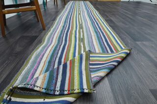 Turkish Runner Rainbow Kilim - Thumbnail