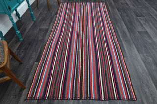 Striped Flatweave Kilim Runner - Thumbnail