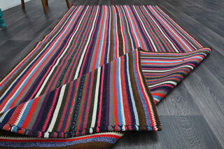 Striped Flatweave Kilim Runner - Thumbnail