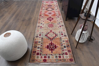 Hand-Knotted Turkish Runner Rug - Thumbnail