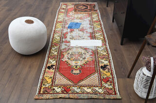 Patched Oushak Runner Rug - Thumbnail