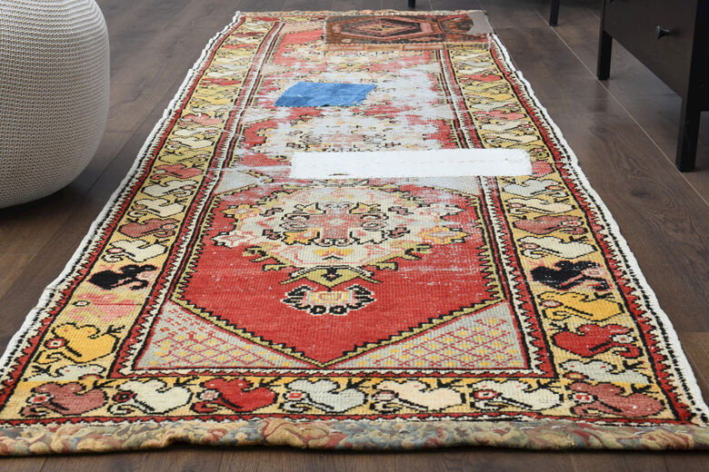 Patched Oushak Runner Rug