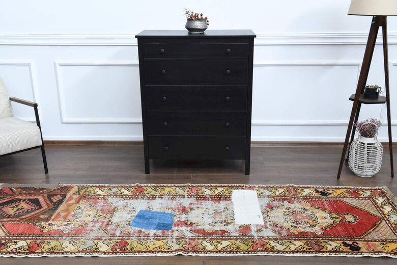 Patched Oushak Runner Rug