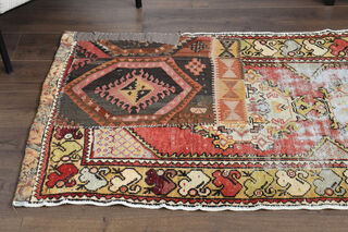 Patched Oushak Runner Rug - Thumbnail