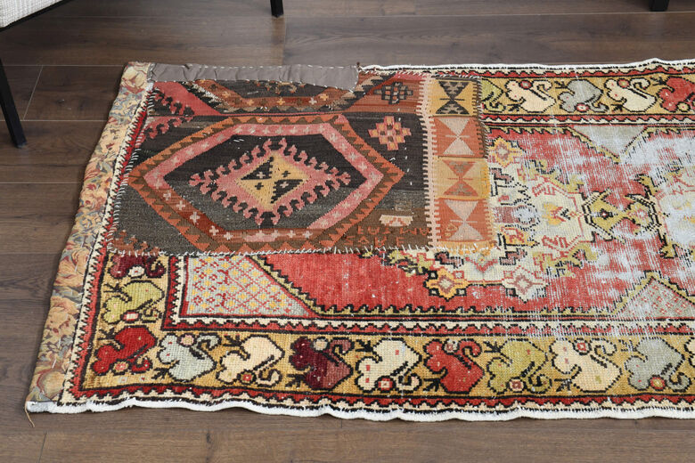 Patched Oushak Runner Rug