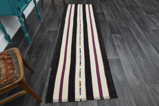 Striped Turkish Runner Rug - Thumbnail