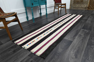 Striped Turkish Runner Rug - Thumbnail