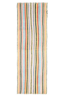 Turkish Striped Kilim Rug - Thumbnail