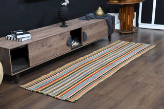 Turkish Striped Kilim Rug - Thumbnail