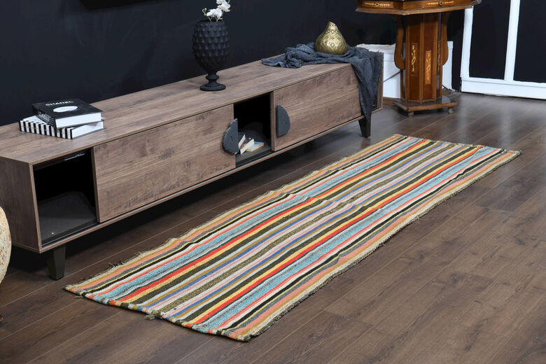 Turkish Striped Kilim Rug