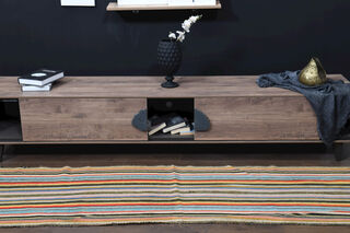 Turkish Striped Kilim Rug - Thumbnail