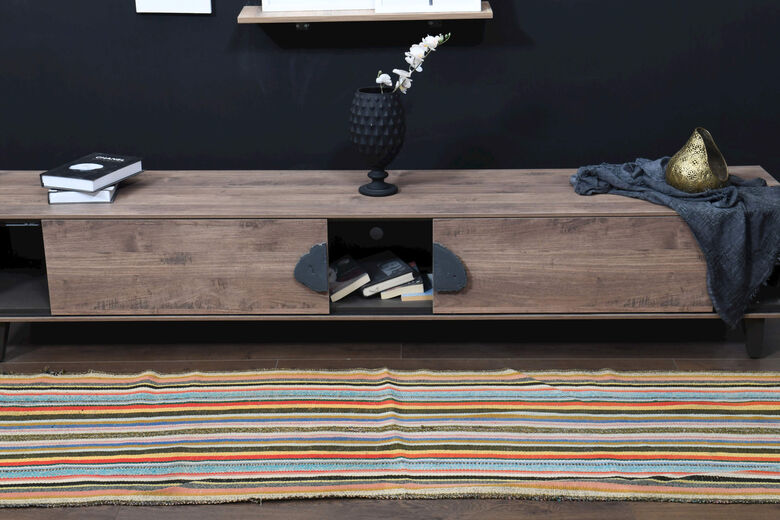 Turkish Striped Kilim Rug