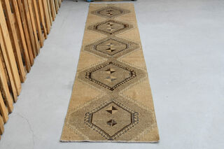 Natural Turkish Runner Rug - Thumbnail