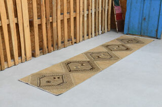 Natural Turkish Runner Rug - Thumbnail