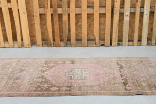 Turkish Runner Rug - Pink & Brown - Thumbnail