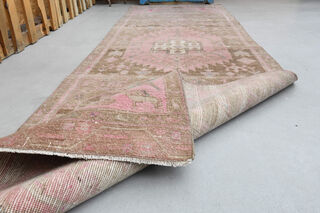 Turkish Runner Rug - Pink & Brown - Thumbnail