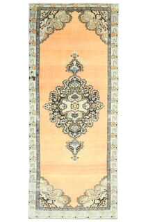 Turkish Vintage Wide Runner Rug - Thumbnail