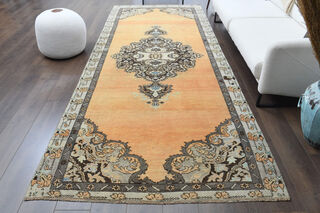 Turkish Vintage Wide Runner Rug - Thumbnail