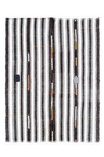 Striped Turkish Kilim Area Rug - Thumbnail