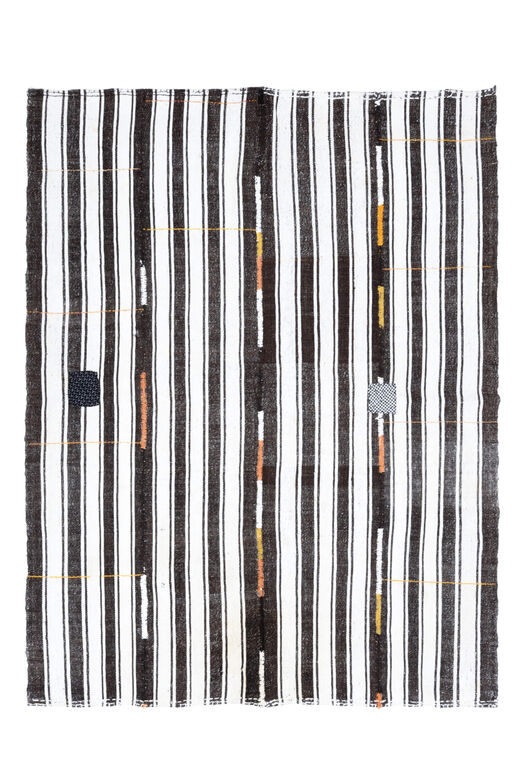 Striped Turkish Kilim Area Rug
