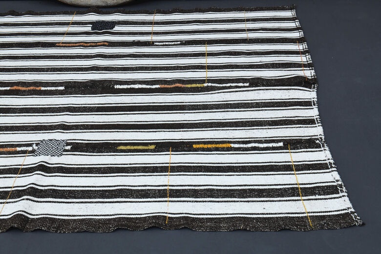 Striped Turkish Kilim Area Rug