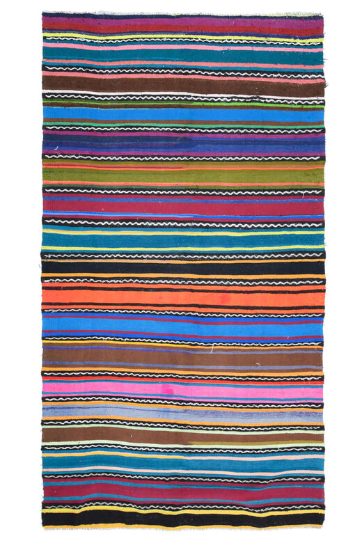 Turkish Vintage Area Kilim Rug