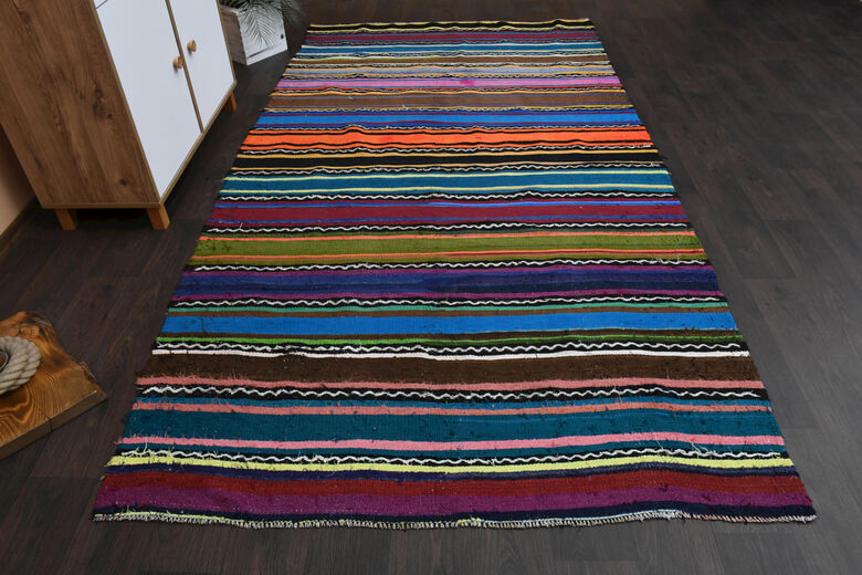 Turkish Vintage Area Kilim Rug