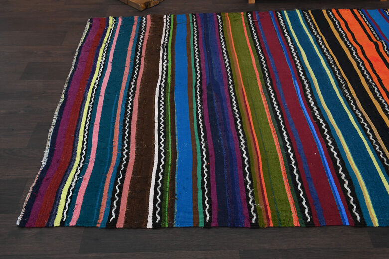 Turkish Vintage Area Kilim Rug