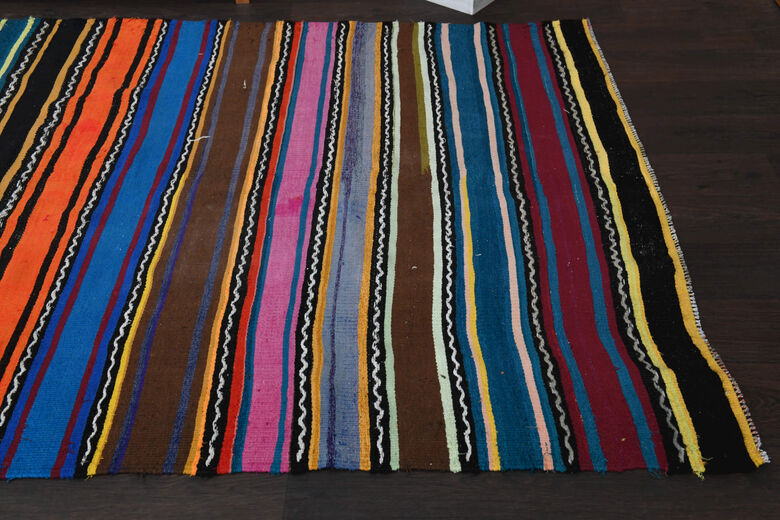 Turkish Vintage Area Kilim Rug