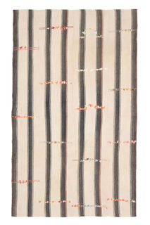 Striped Turkish Kilim Rug - Thumbnail