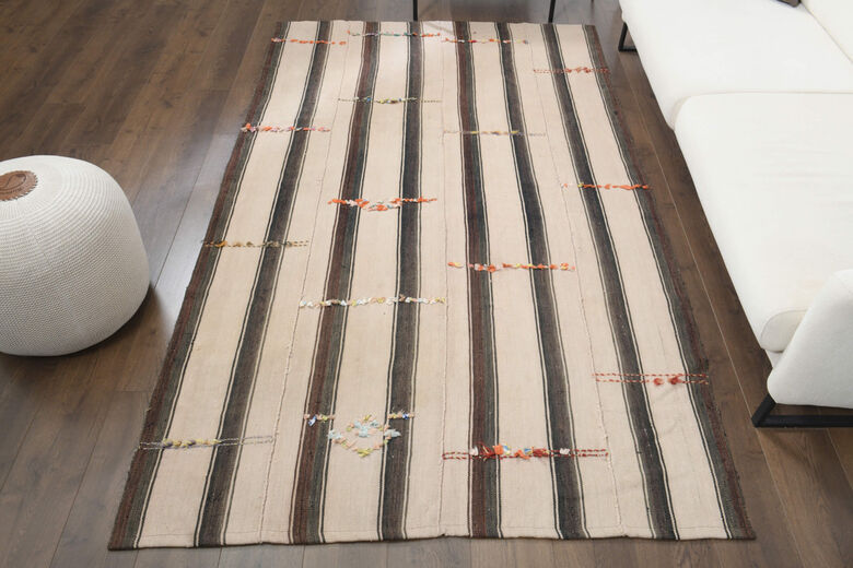 Striped Turkish Kilim Rug