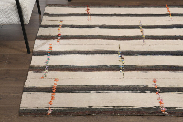 Striped Turkish Kilim Rug