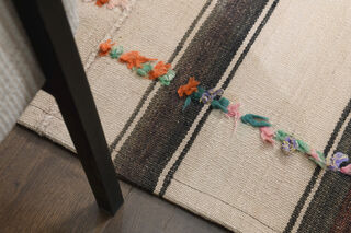 Striped Turkish Kilim Rug - Thumbnail