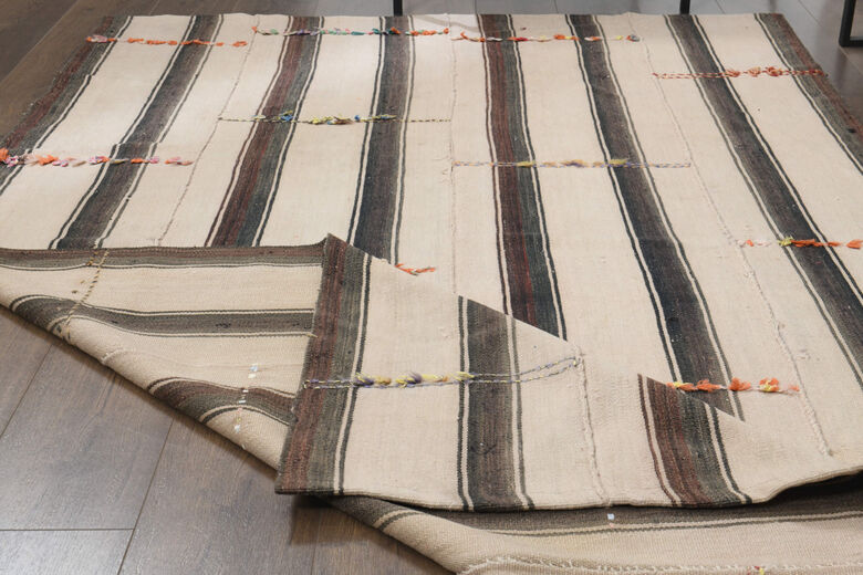 Striped Turkish Kilim Rug