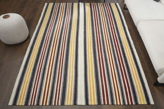 Striped Colorful Kilim Rug - Thumbnail